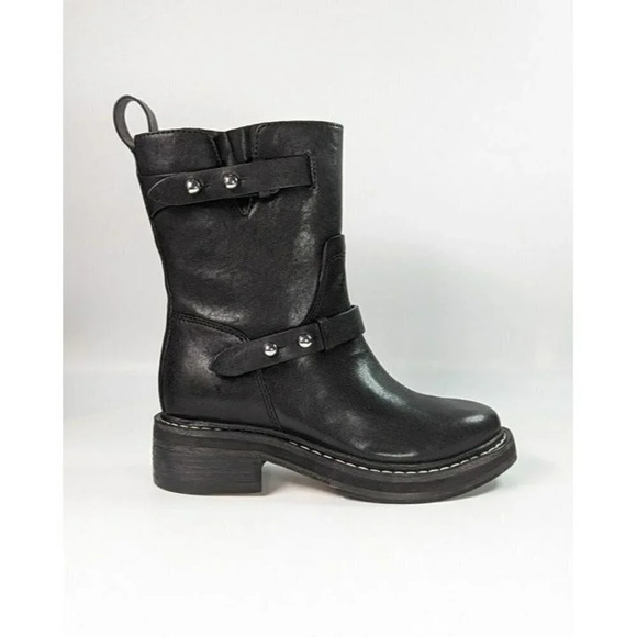 Rag & Bone Women's RB Moto Studded Pull On Boots Black Size 7 (MSRP $595) - Picture 3 of 10
